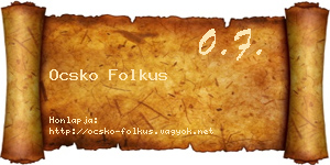 Ocsko Folkus névjegykártya